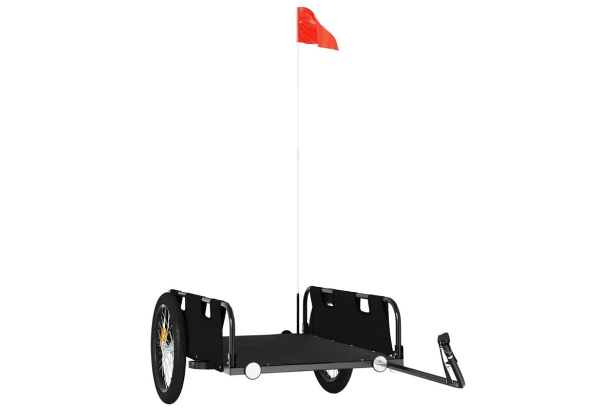 Vidaxl Bike Trailer Black Oxford Fabric And Iron
