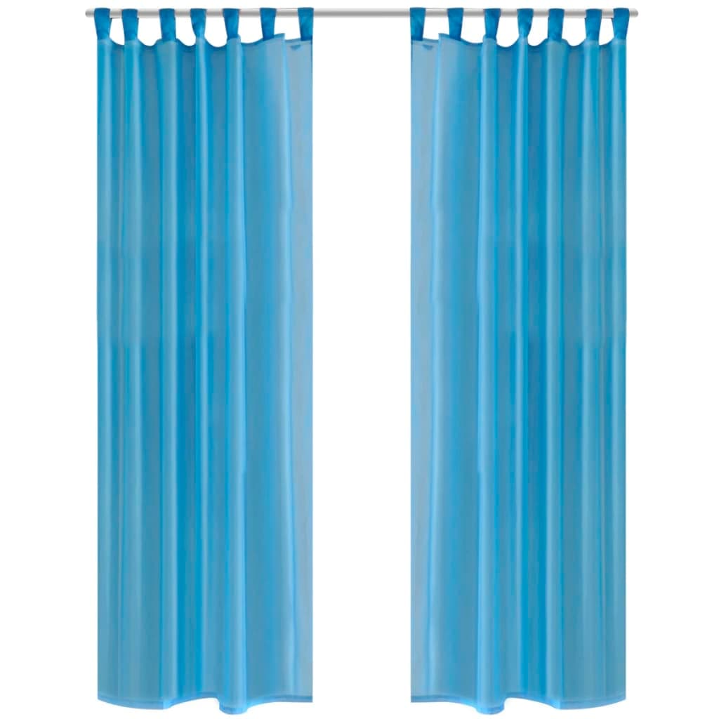 vidaXL 130208 Turquoise Sheer Curtain 140 X 245cm 2 Pcs