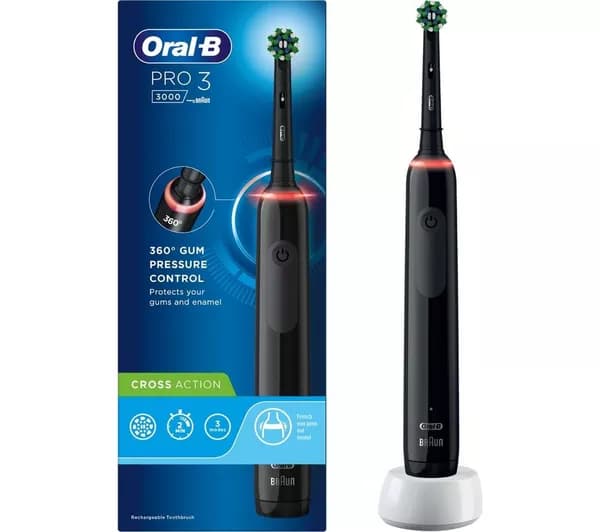 ORAL-B CrossAction Pro 3 3000 Electric Toothbrush - Black