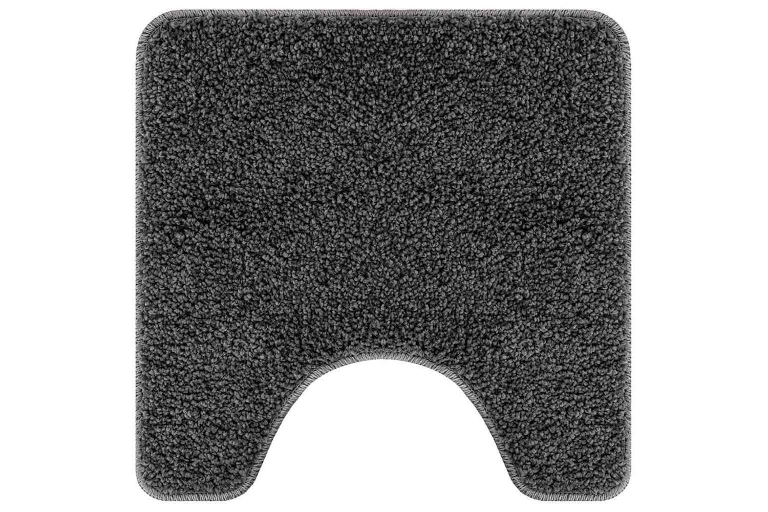 Anti-slip Bath Mat With Toilet Cut Dark Grey 50 X 50 Cm Pp