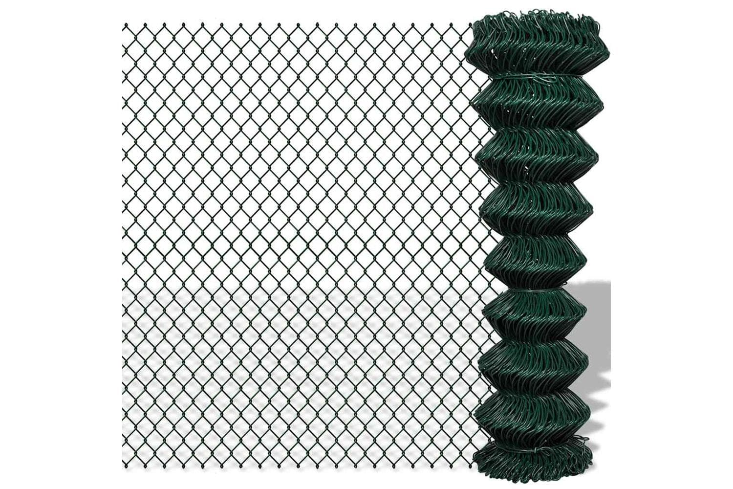 Vidaxl 140351 Chain Link Fence Steel 1,5x25 M Green
