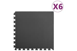 vidaXL 92461 Floor Mats 6 Pcs 2.16 ÃƒÂƒÃ‚ÂžÃ‚Â¡ Eva Foam Black