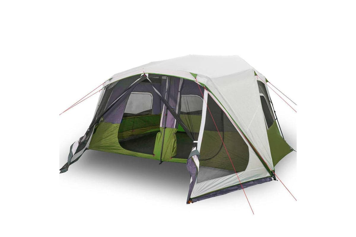 Vidaxl Family Tent With Led 10-person Light Green Quick Release