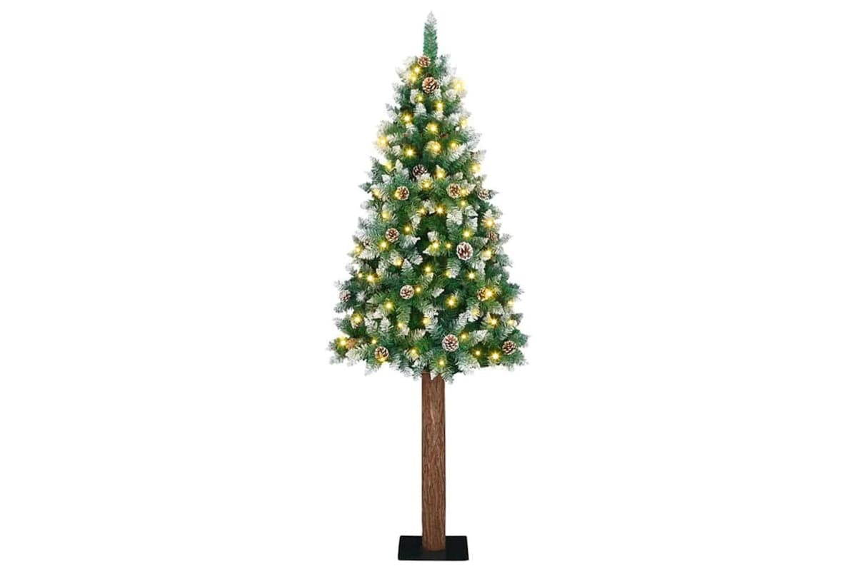 Vidaxl Slim Christmas Tree With 300 Leds Green And White 180 Cm