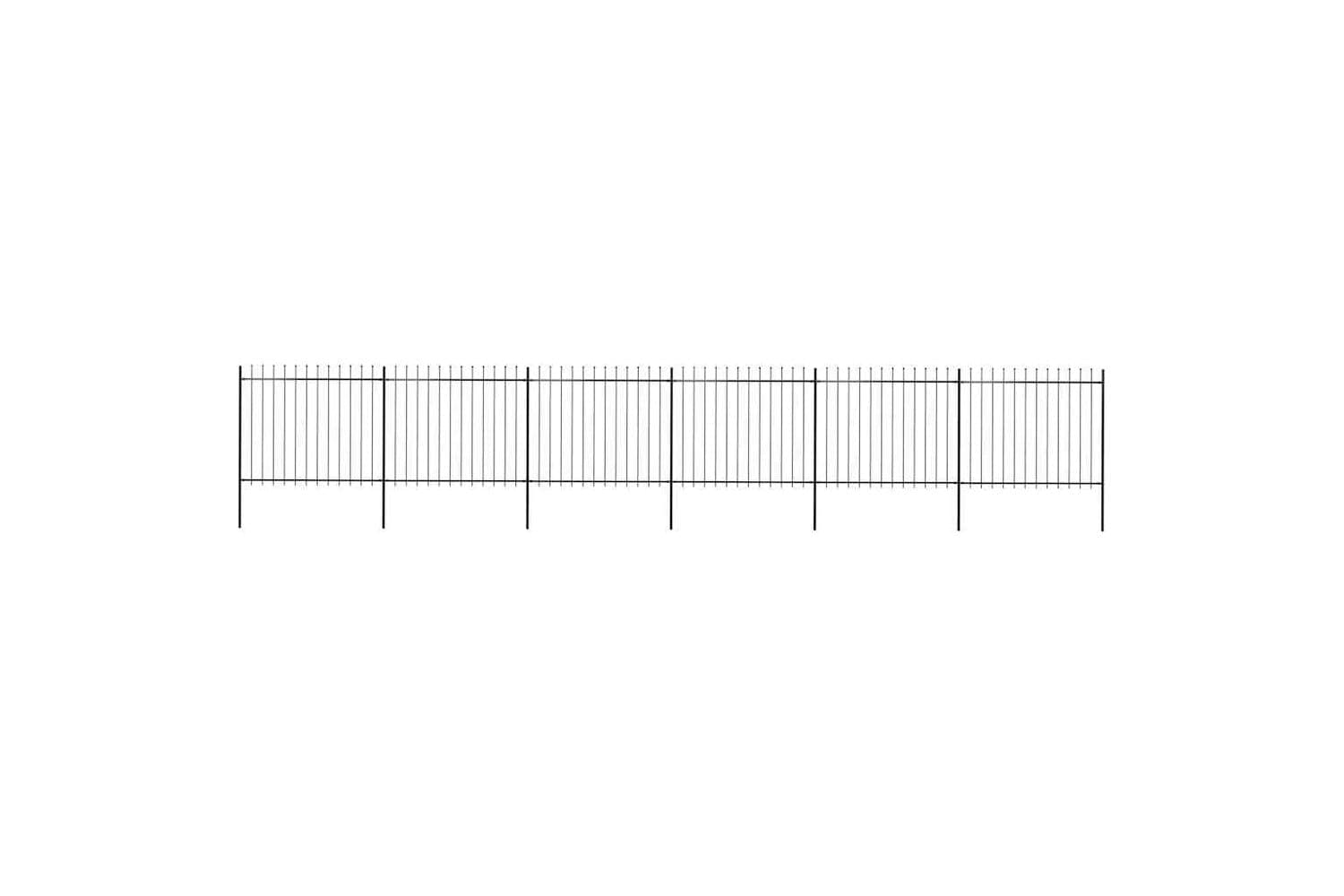 Vidaxl 277634 Garden Fence With Spear Top Steel 10.2x1.5 M Black