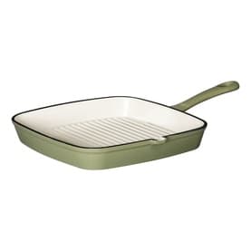 23cm Cast Iron Sage Green Grill Pan