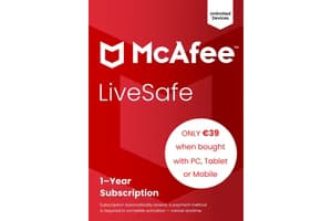 McAfee LiveSafe Online Protection & Internet Security | 1‑Year Subscription (Auto‑Renewal)