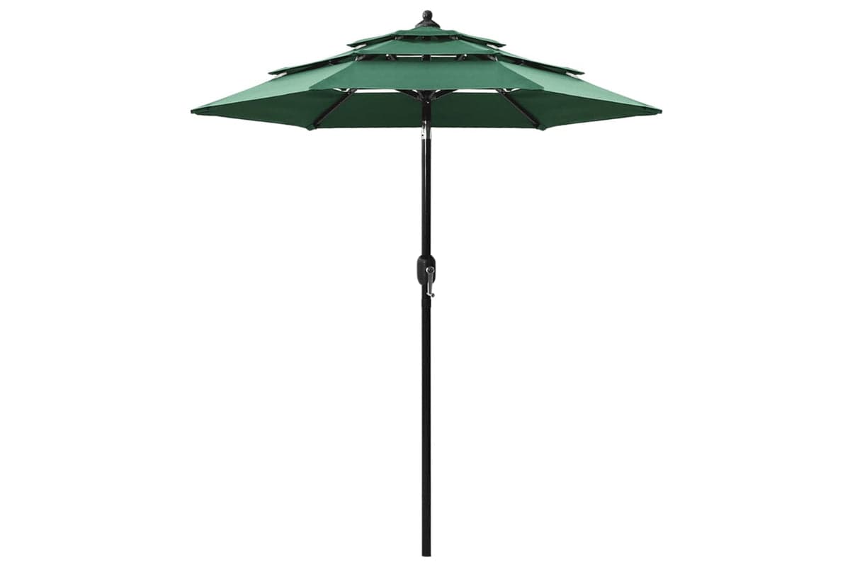 Vidaxl 313853 3-tier Parasol With Aluminium Pole Green 2 M