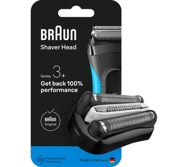BRAUN Series 3+ Electric Shaver Head Replacement - Black, 32B