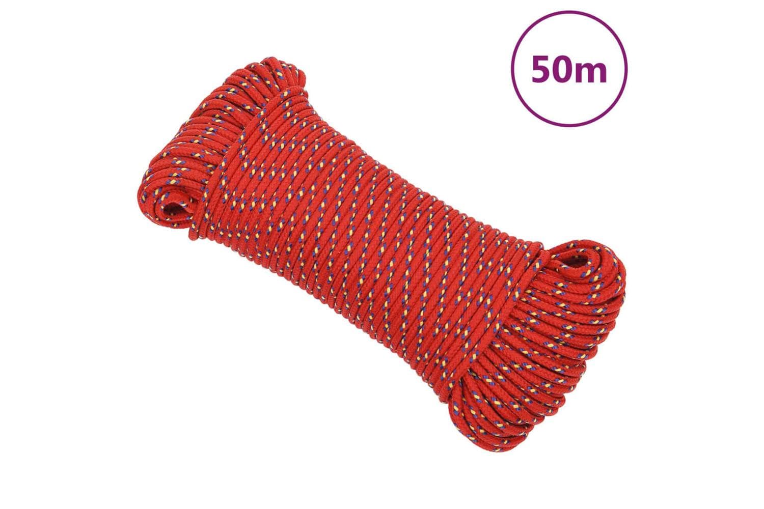 vidaXL 152386 Boat Rope Red 5mm 50 M Polypropylene
