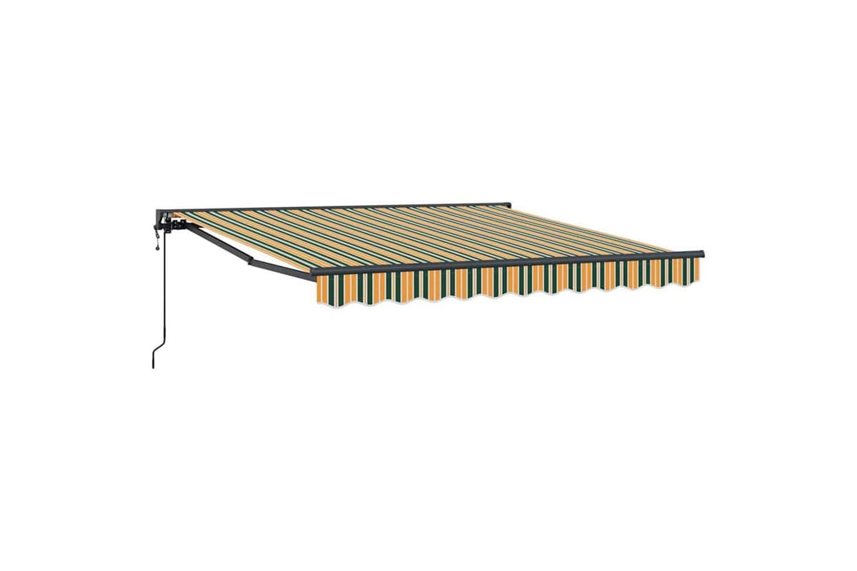 Vidaxl Retractable Awning Green And Yellow 300x250 Cm Fabric