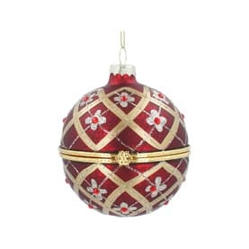 Floral Trellis Glass Tree Decoration 8cm