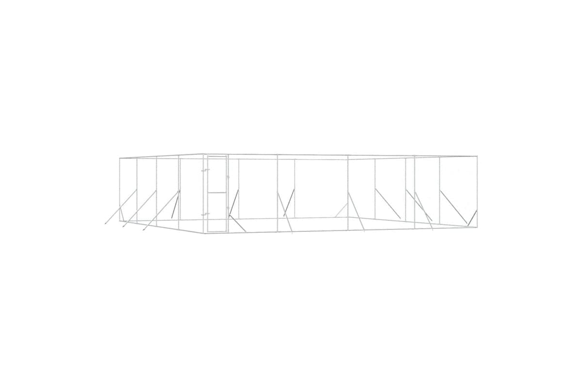 Vidaxl 3190464 Outdoor Dog Kennel Silver 8x8x2 M Galvanised Steel