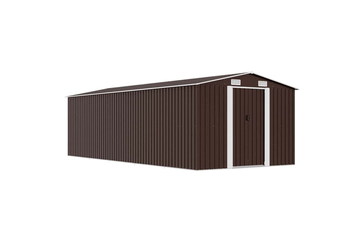 vidaXL 143355 Garden Shed 257x580x181cm Metal Brown