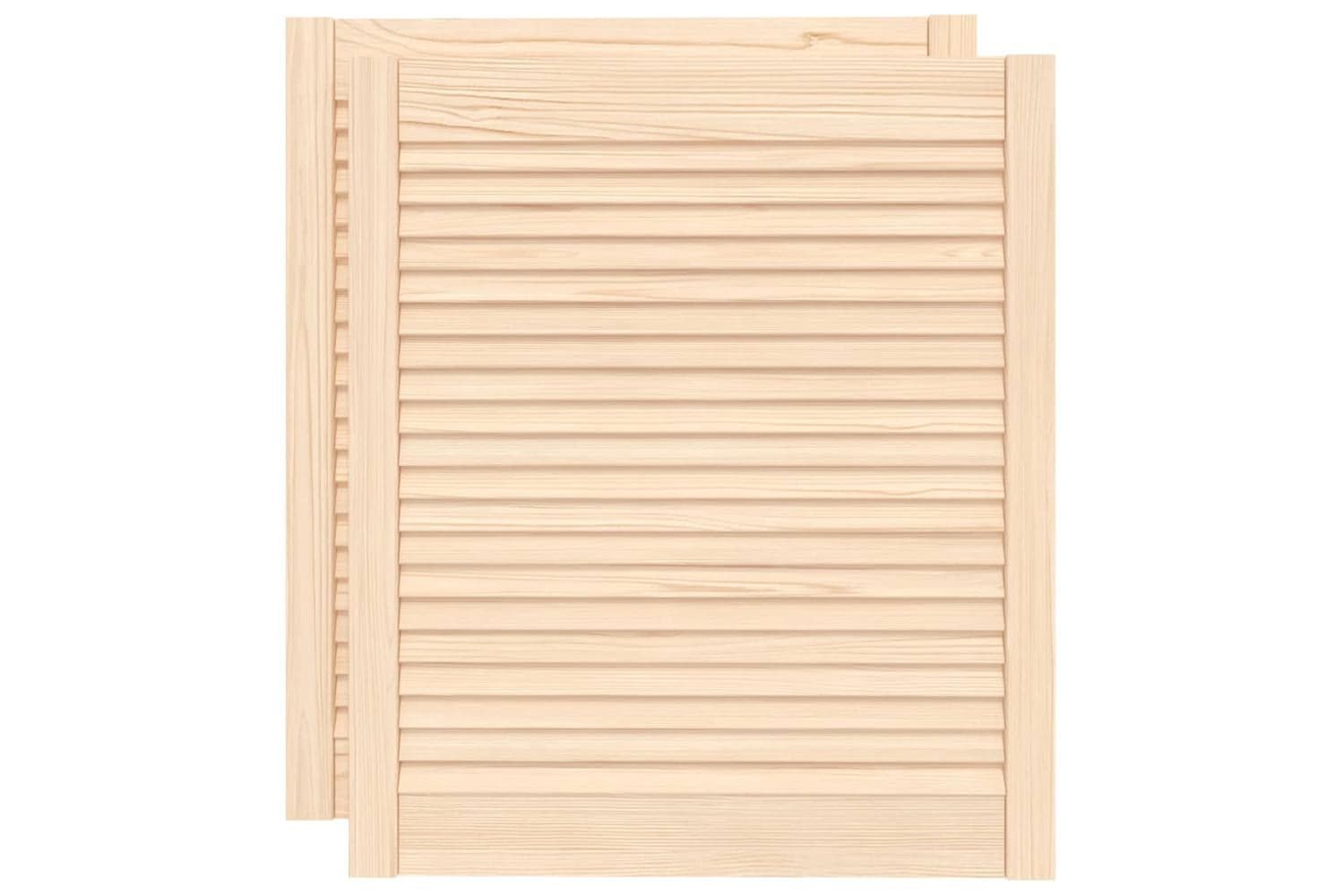 Vidaxl 151131 Louvred Doors 2 Pcs Solid Pine Wood 69x59.4cm