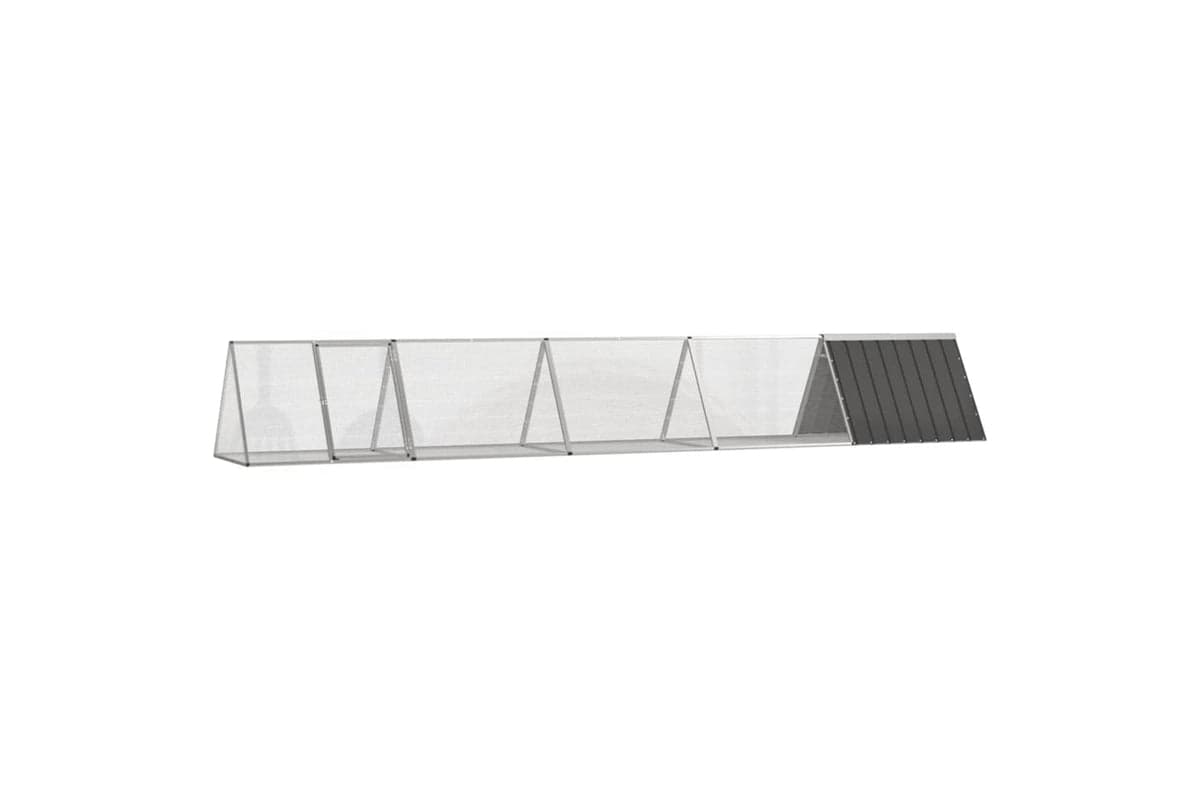 vidaXL 3106448 Rabbit Cage Anthracite 504.5x80.5x71cm Galvanised Steel