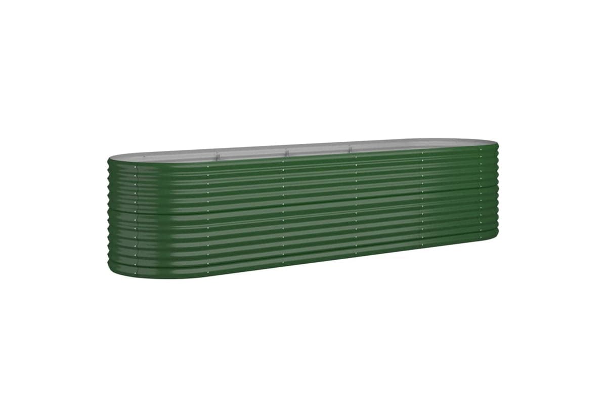 vidaXL 318958 Garden Raised Bed Powder-coated Steel 296x80x68cm Green