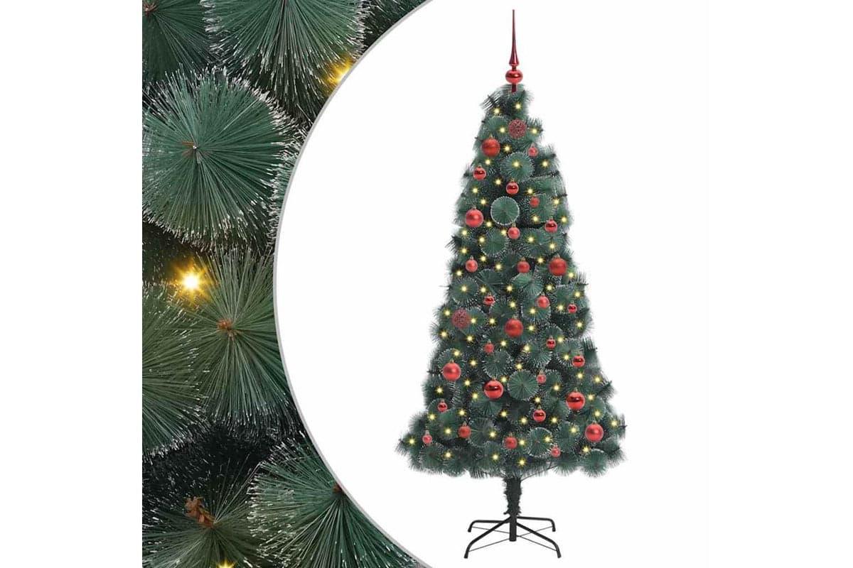 Vidaxl Artificial Pre-lit Christmas Tree With Ball Set Green 150 Cm
