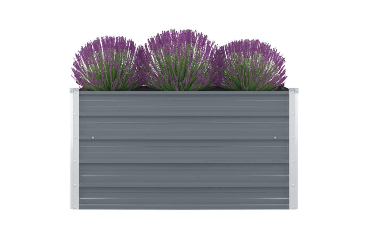 Vidaxl Raised Garden Bed 100x100x45 Cm Galvanised Steel Grey
