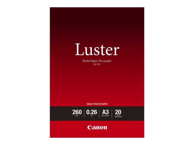 CANON - Photo Paper Pro Luster LU-101 - photo paper - luster - 20 sheet(s) - A3 - 260 g/m²