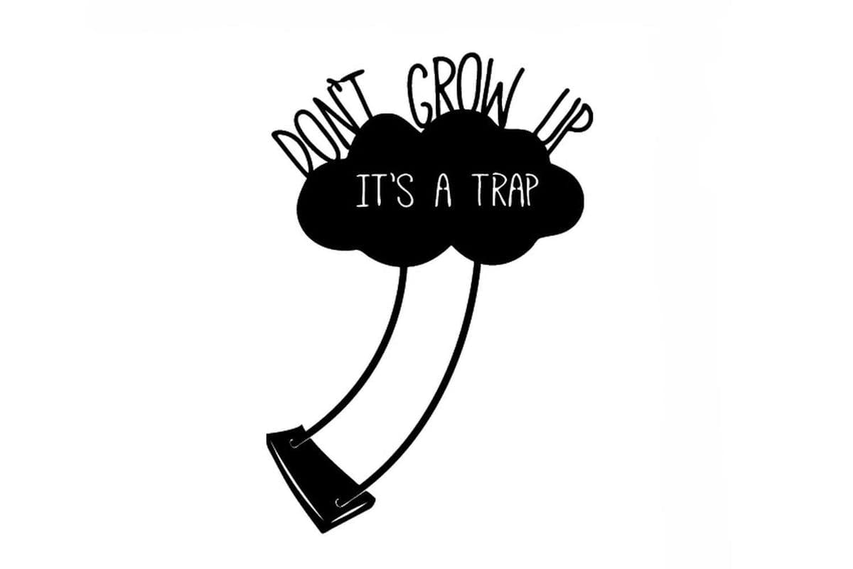 Decortie | Dont Grow Up Metal Wall Art | Black | 51 x 35 cm