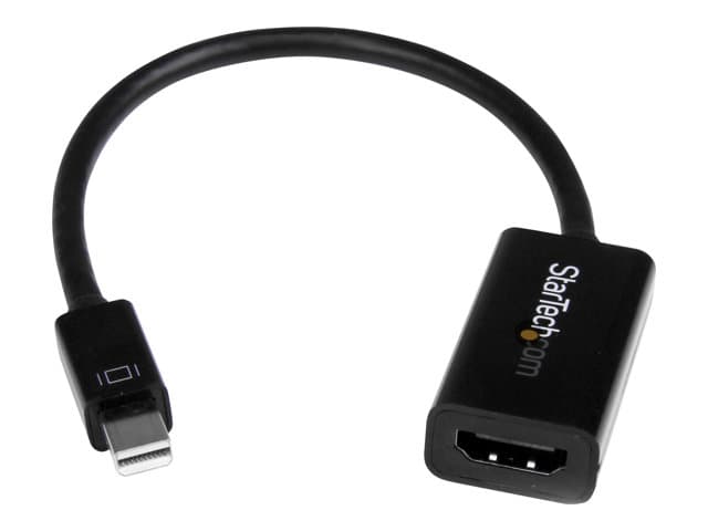 STARTECH.COM - StarTech Mini DisplayPort to HDMI Audio / Video Converter - mDP 1.2 to HDMI Active Adapter for Ultrabook / Laptop - 4K @ 30Hz - Black (MDP2HD4KS) - video converter - black