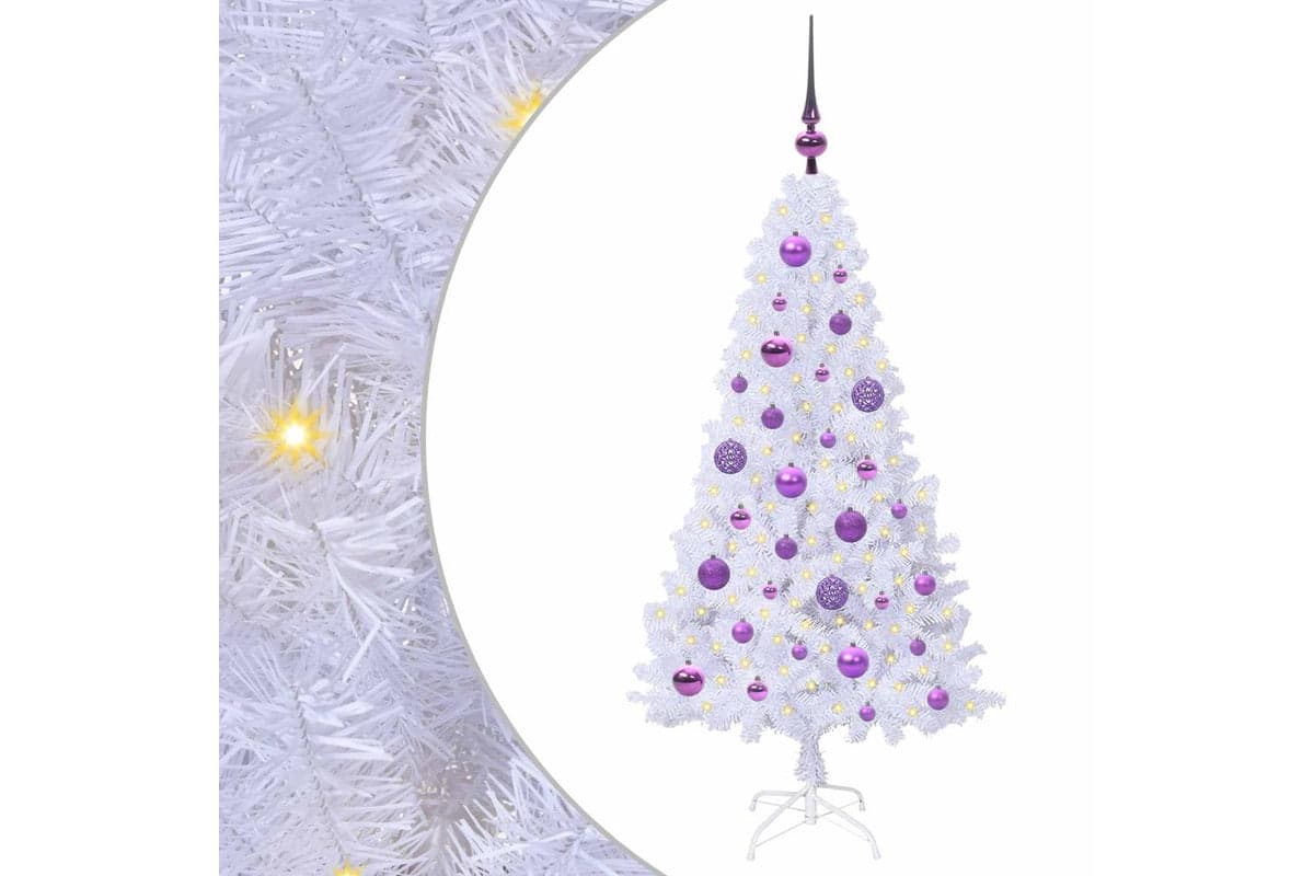 Vidaxl Artificial Christmas Tree White 120 Cm Pvc And Steel