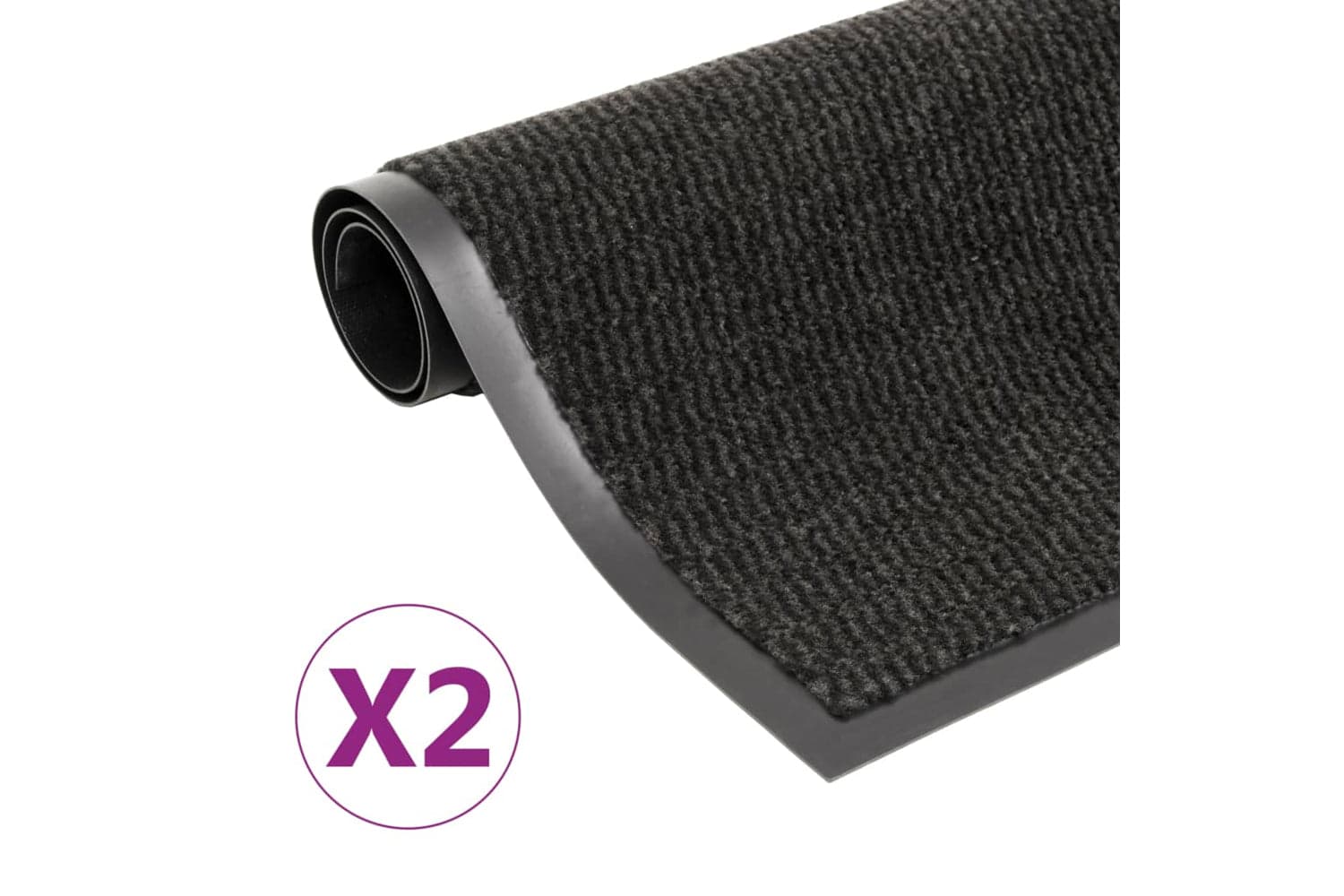 vidaXL 3051618 Dust Control Mats 2 Pcs Rectangular Tufted 120x180cm Black