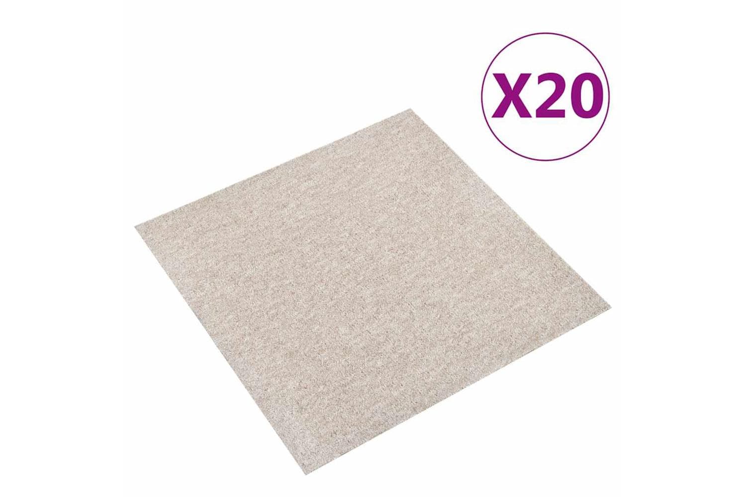 vidaXL 147319 Carpet Floor Tiles 20 Pcs 5 M2 50x50cm Light