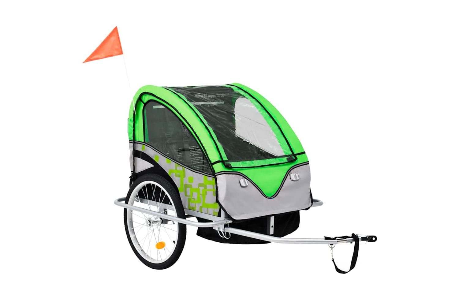 Vidaxl 2-in-1 Bike Trailer & Stroller Green And Grey