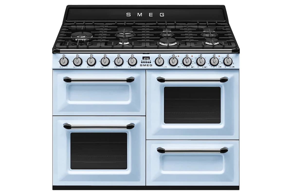 Smeg 110cm Traditional Dual Fuel Range Cooker | TR4110AZ | Pastel Blue