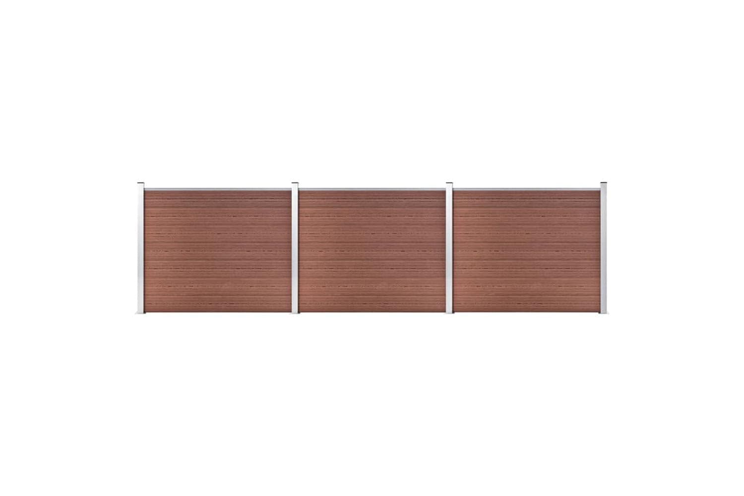vidaXL 3070452 Fence Panel Set Wpc 526x146cm Brown