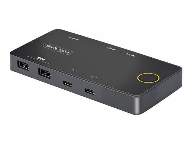 STARTECH.COM - Startech 2-Port USB-C KVM Switch, Single-4K 60Hz HDMI Monitor, Dual-100W Power Delivery Pass-through Ports, Bus Powered, USB Type-C/USB4/Thunderbolt 3/4 Compatible - Small Form Factor (C2-H46-UC2-PD-KVM) - KVM switch - 2 x KVM / audio / USB - 1 local user