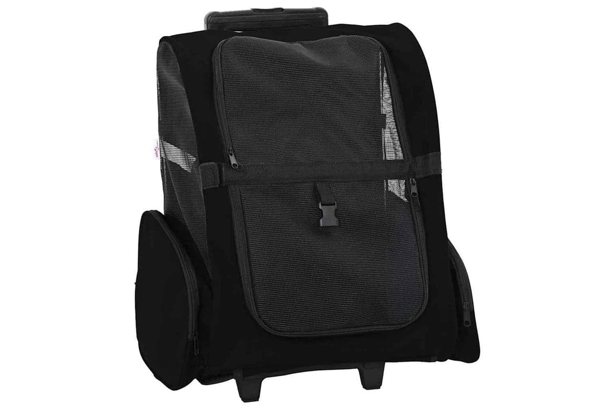 Vidaxl Pet Trolley 3-in-1 Design Black 48x32x57-106 Cm Oxford Fabric