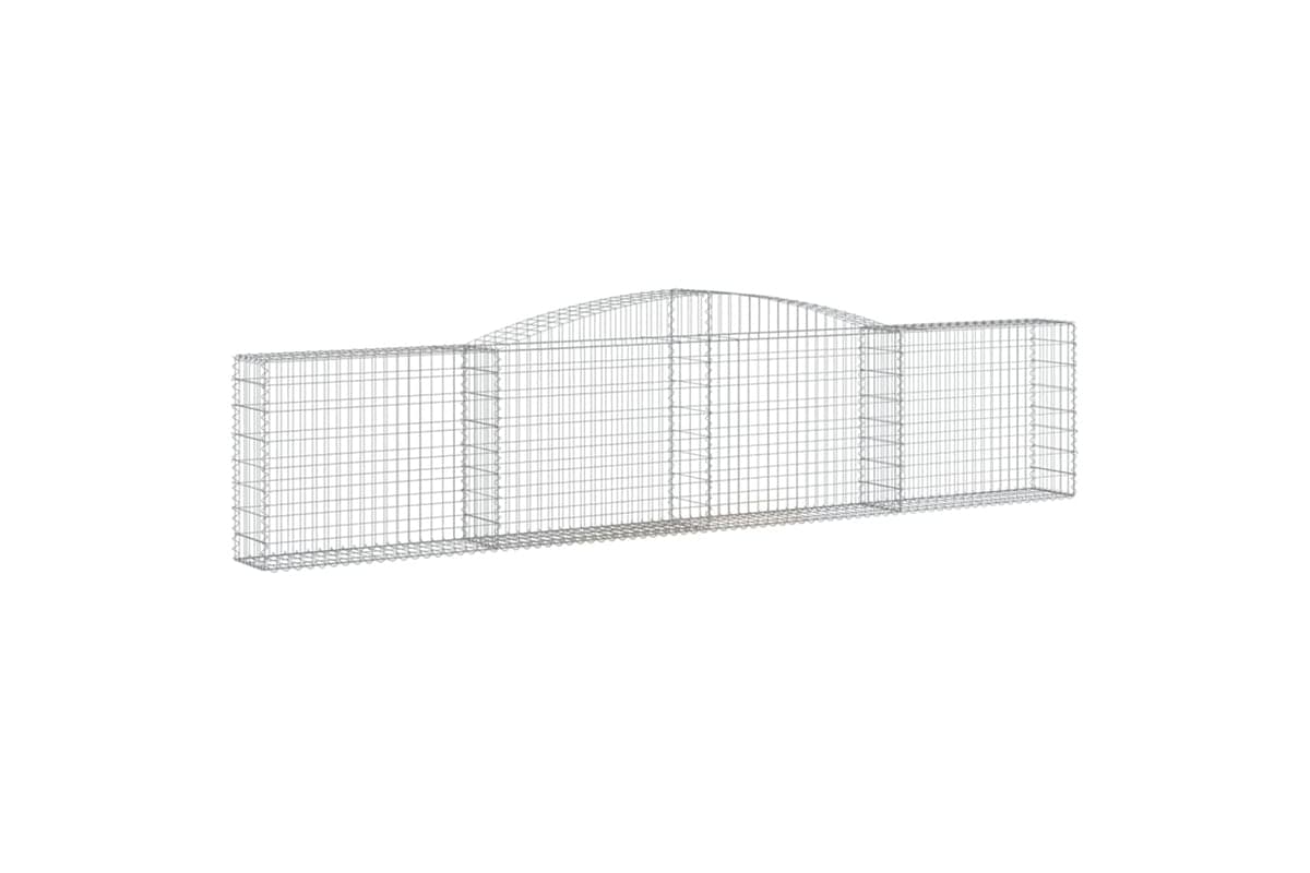 vidaXL 153524 Arched Gabion Basket 400x30x80/100cm Galvanised Iron