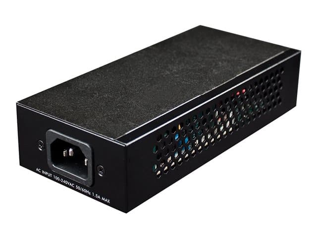 INTELLINET - Gigabit High-Power PoE+ Injector, 1 x 30 W, IEEE 802.3at/af Power over Ethernet (PoE+/PoE) (UK Power Cord) - PoE injector - 30 Watt