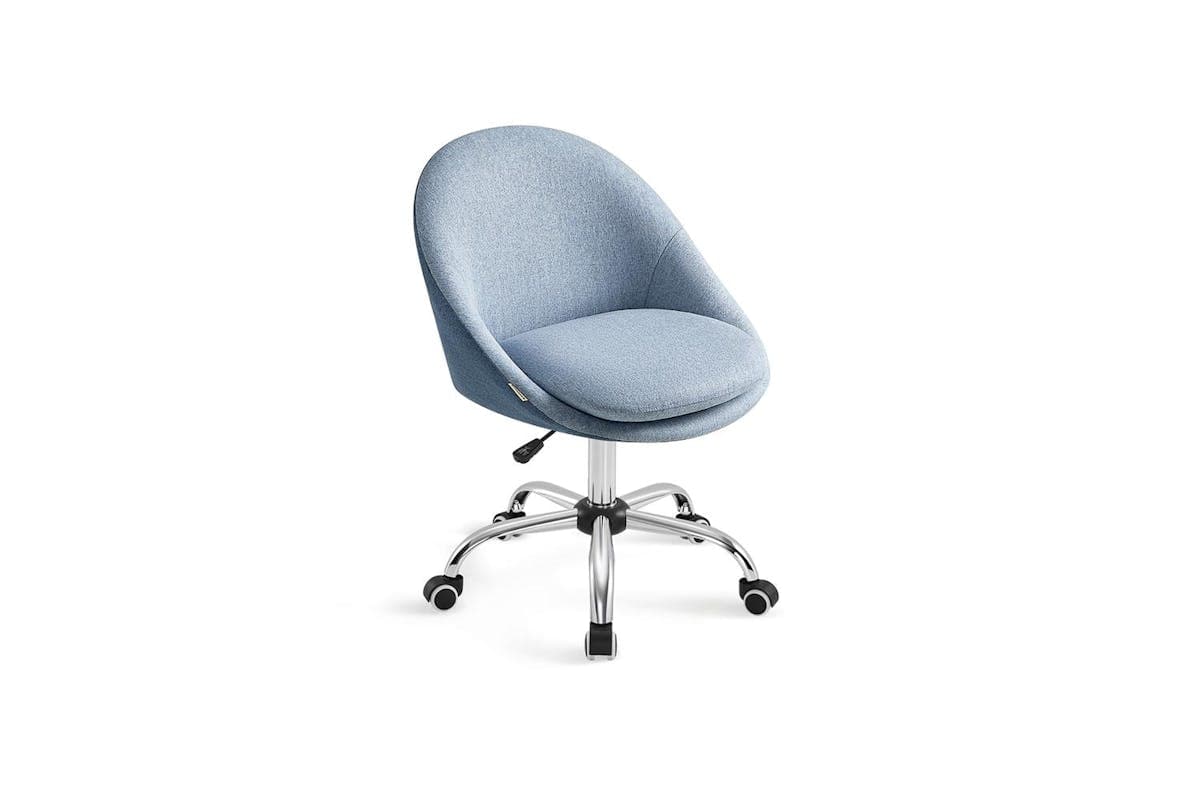 Home Office Chair | Office Chair | Cotton Linen Blend | Blue