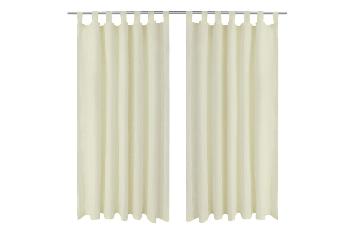 vidaXL 130356 2 Pcs Cream Micro-satin Curtains With Loops 140 X 175cm