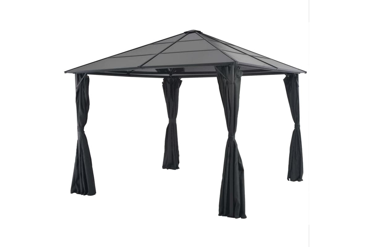 Vidaxl 44640 Gazebo With Curtain Aluminium 3x3 M Black
