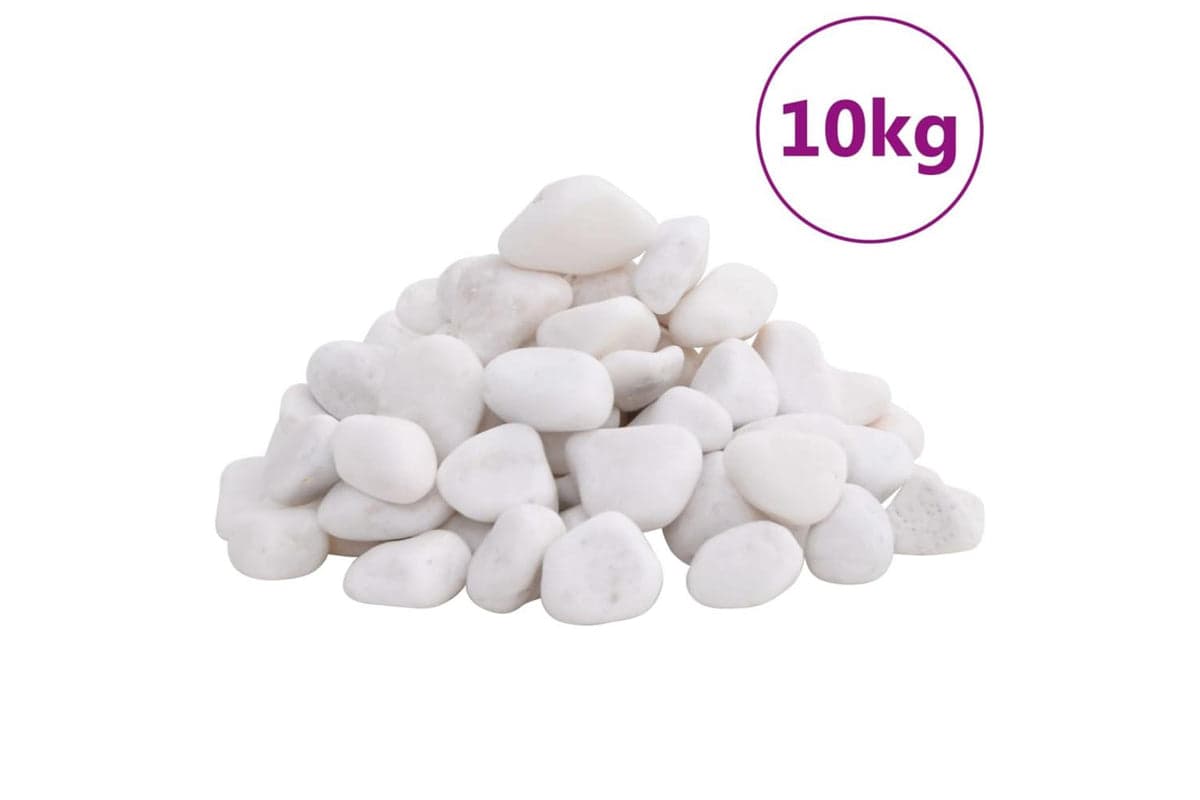 Vidaxl Polished Pebbles 10 Kg White 2-5 Cm