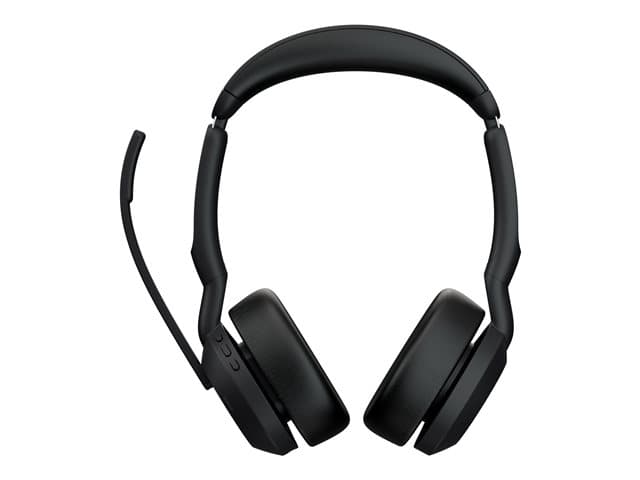 JABRA - Evolve2 55 MS Stereo - Headset - on-ear - Bluetooth - wireless - active noise cancelling - USB-C - black - Zoom Certified, Cisco Webex Certified, Alcatel-Lucent Certified, Avaya Certified, Unify Certified, MFi Certified, Google Meet Certified, Amazo
