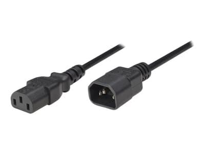 MANHATTAN - Power Cord/Cable, C14 Male to C13 Female (kettle lead), Monitor to CPU, 1.8m, 10A, Black, Lifetime Warranty, Polybag - power cable - IEC 60320 C14 to power IEC 60320 C13 - 1.8 m