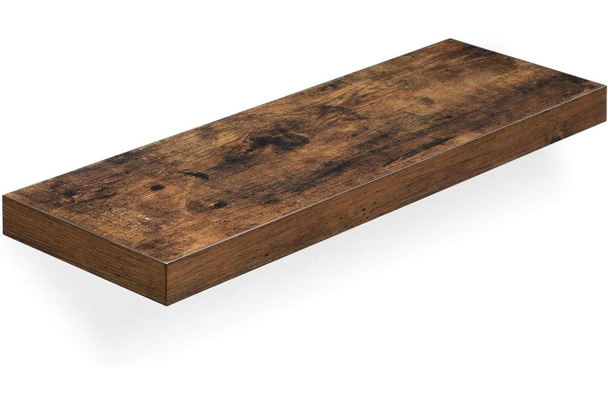 Vasagle Wood Grain Floating Shelf | Rustic Brown