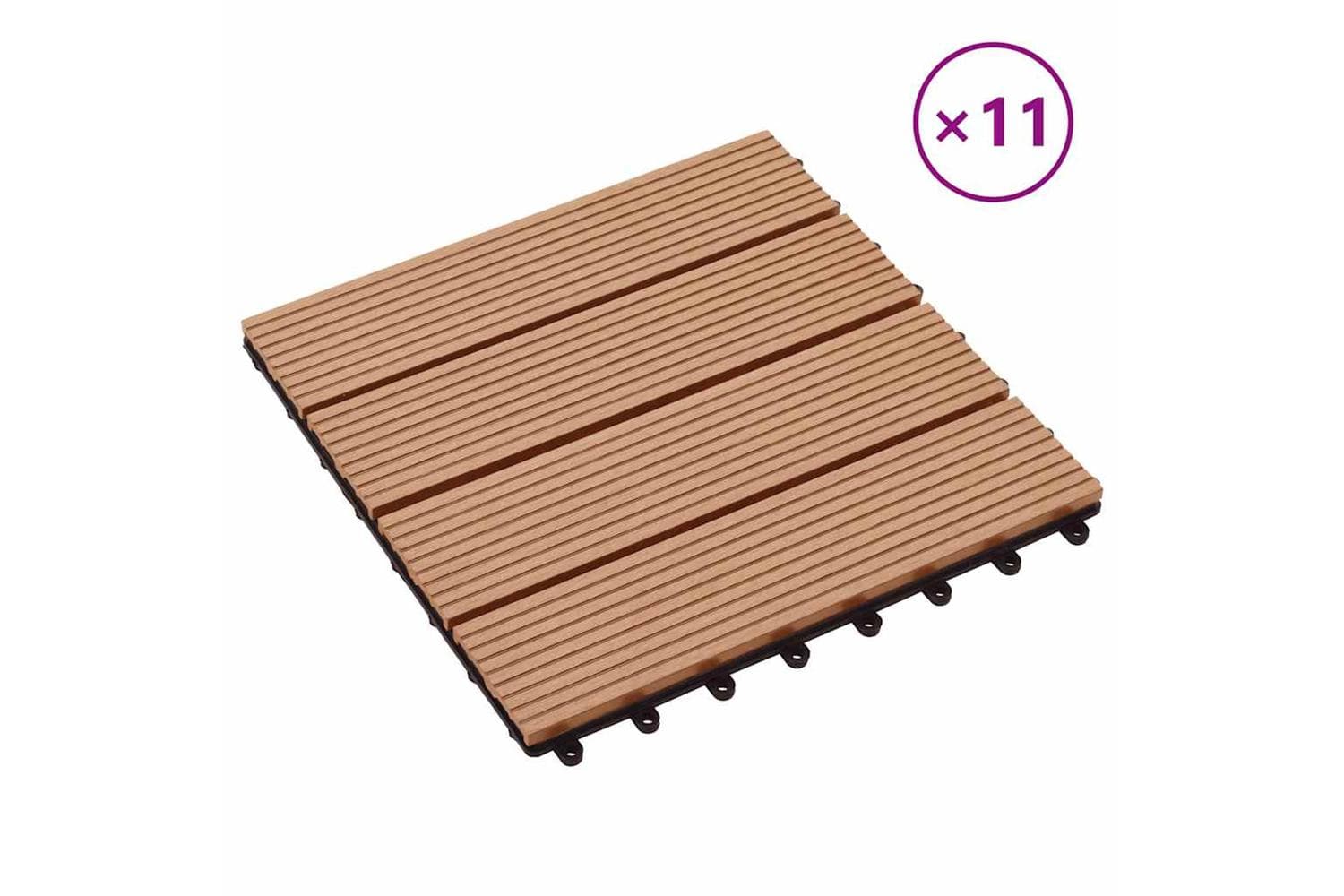 vidaXL 45024 11 Pcs Decking Tiles Wpc 30x30cm 1 Sqm Teak Co