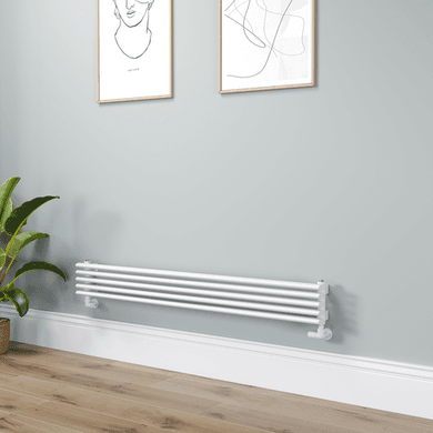 Ventura Linea White Oval Unique Designer Radiator 175x1400mm Single Panel 1348 BTU - Horizontal Bars