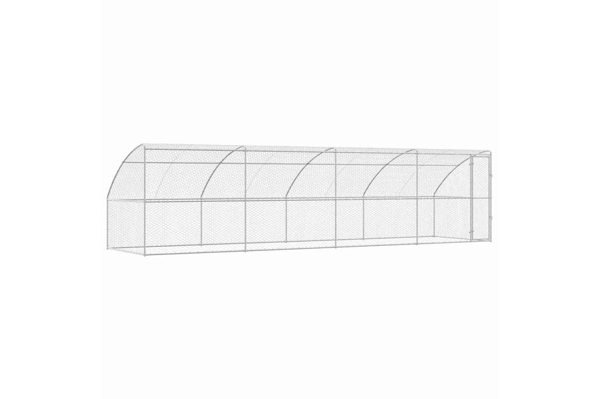 Vidaxl Dog Kennel With Storage 4 Pcs Silver 8 X 2 X 2 M Steel