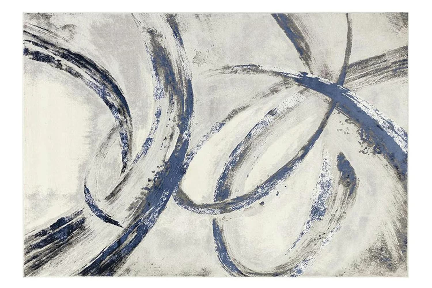 Swirl Abstract Rug | Grey/Blue | 200 x 290 cm