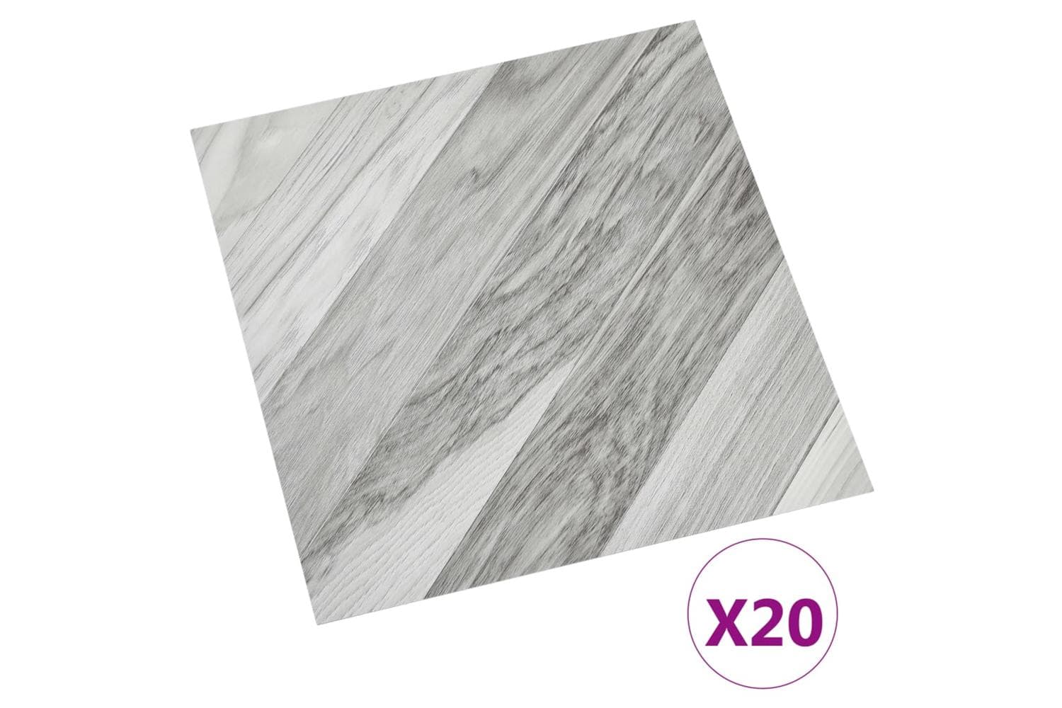 Vidaxl Self-adhesive Flooring Planks 20 Pcs Pvc 1.86 Sq M Grey Striped