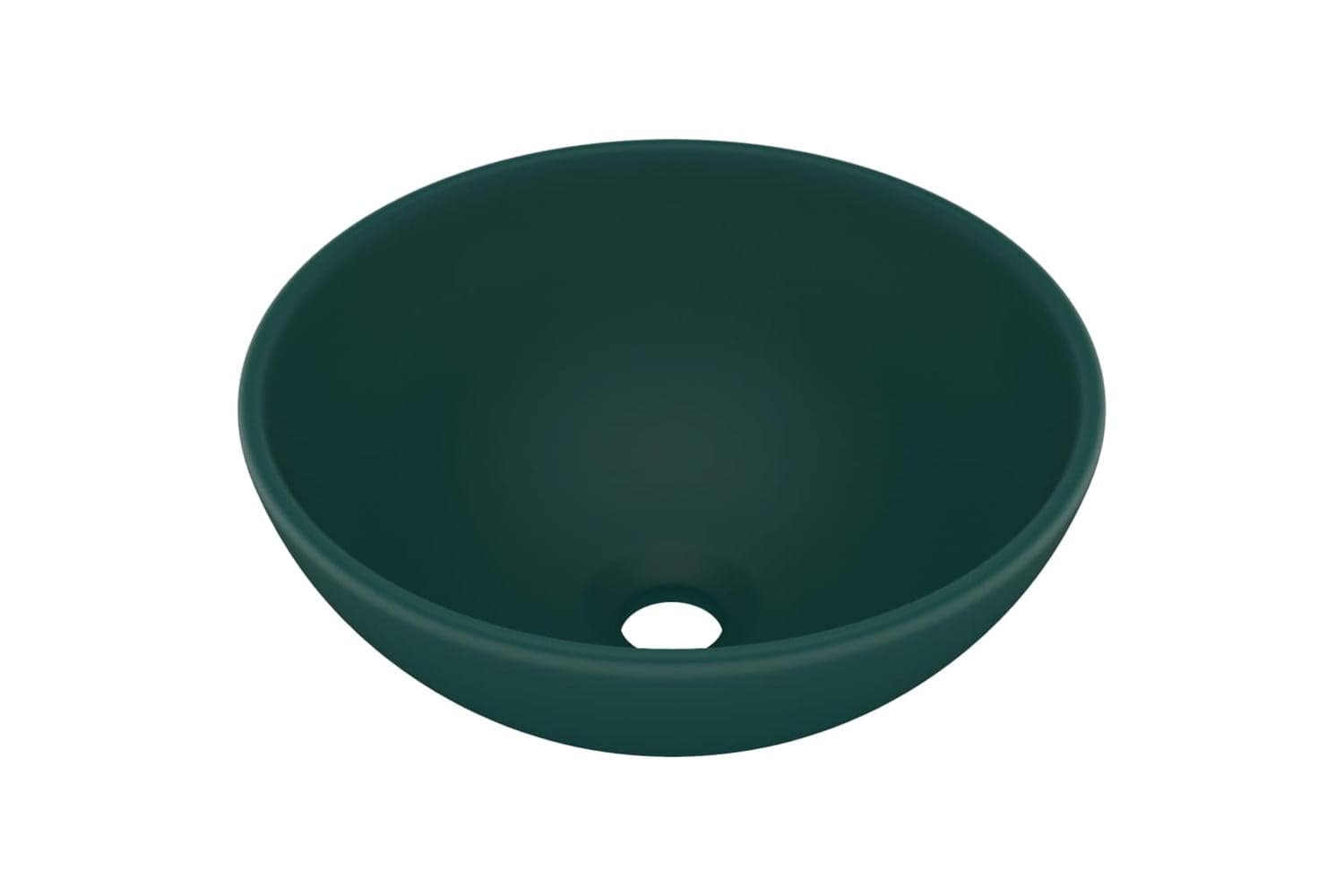 vidaXL 146970 Luxury Bathroom Basin Round Matt Dark Green 32.5x14cm Ceramic