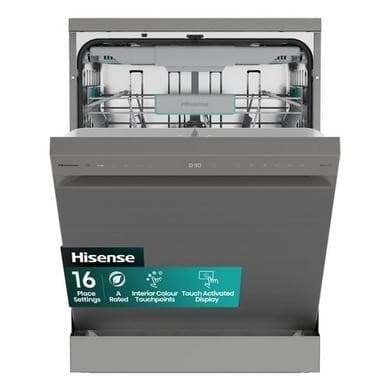 Hisense Hi6 Freestanding Dishwasher - Auto dry A-Rated Stainless Steel